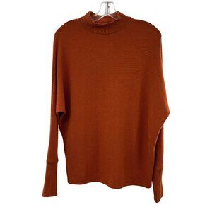 BP Sweater Womens Size XXS Orange Mock Neck Ribbed Long Sleeve Pullover